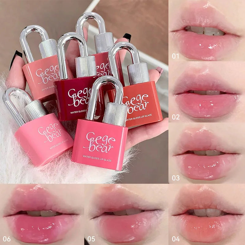 Gege Bear Lockheart Water-Gloss Lip Gloss – Vibrant Colors Lip Gloss QXL