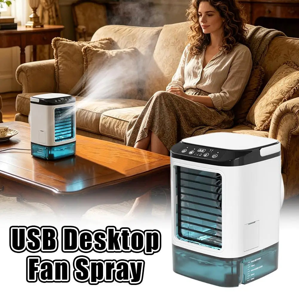 USB Desktop Evaporative Air Cooler Fan | 900mL Humidifier Evaporative Air Cooler QXL