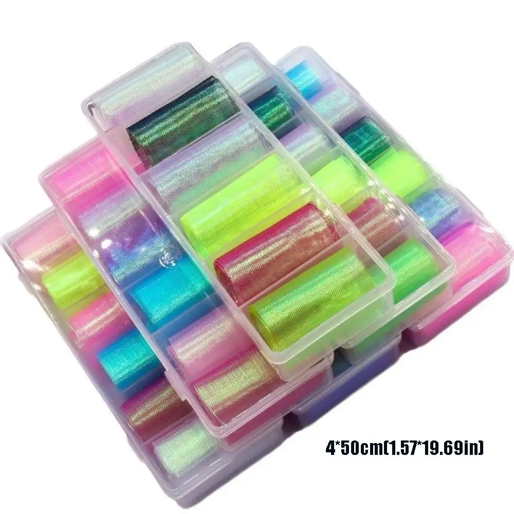 Mermaid Scale Nail Foils | 3D Mesh Fabric Stickers & Decals Nail Foil Stickers QXL