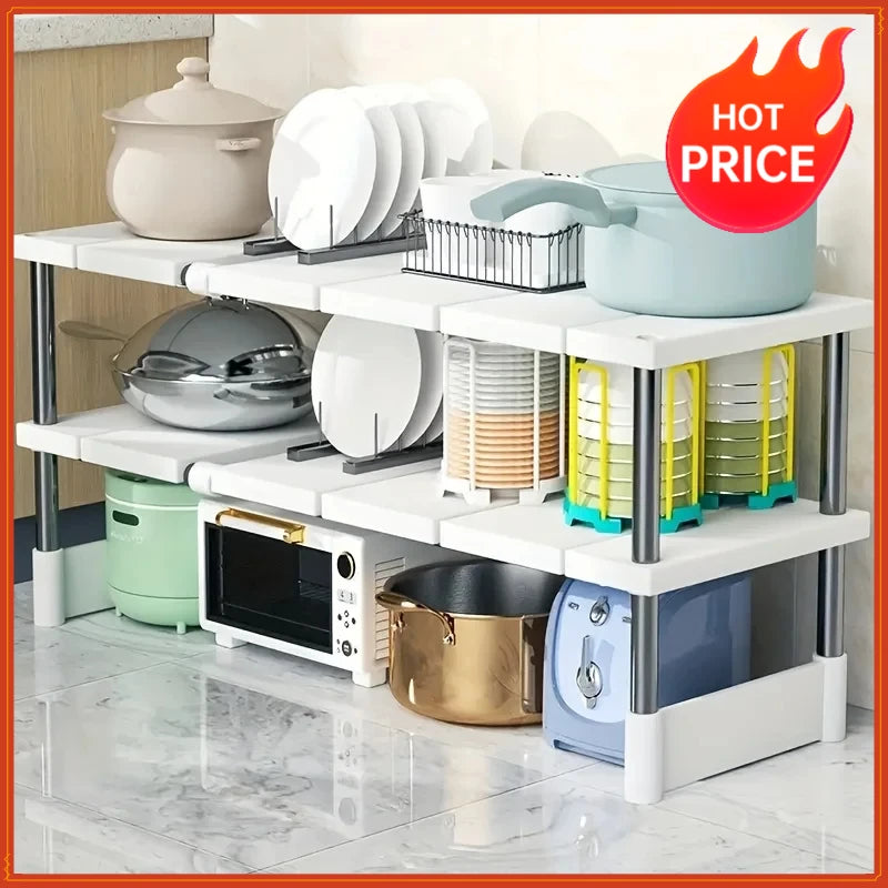 Adjustable Under Sink Organizer | Expandable Cabinet Rack Cabinet Storage Rack QXL