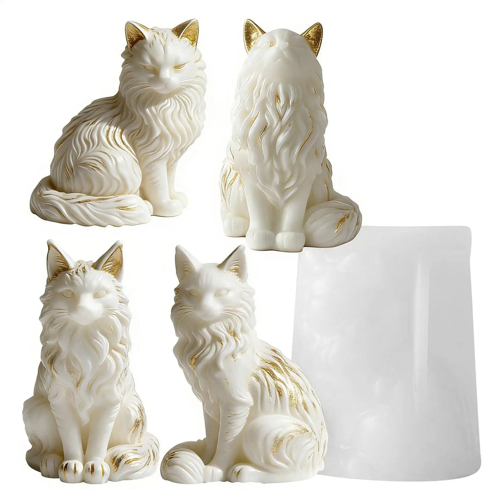 3D Sitting Cat Silicone Resin Mold | Candle, Soap & Craft Silicone Craft Mold QXL