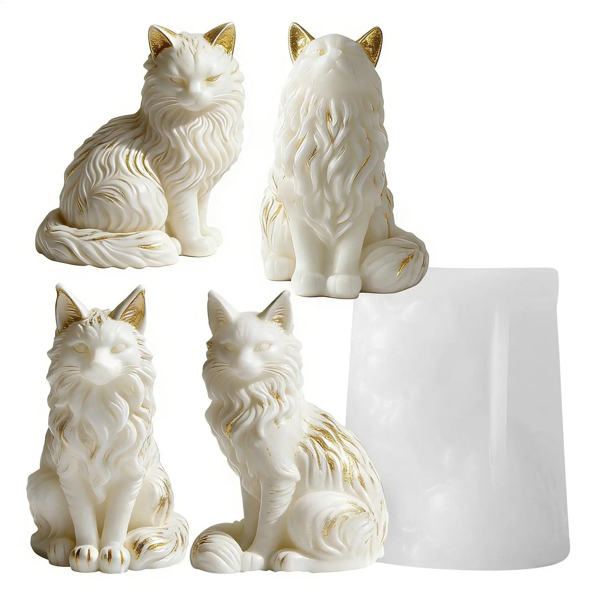 3D Sitting Cat Silicone Resin Mold | Candle, Soap & Craft Silicone Craft Mold QXL
