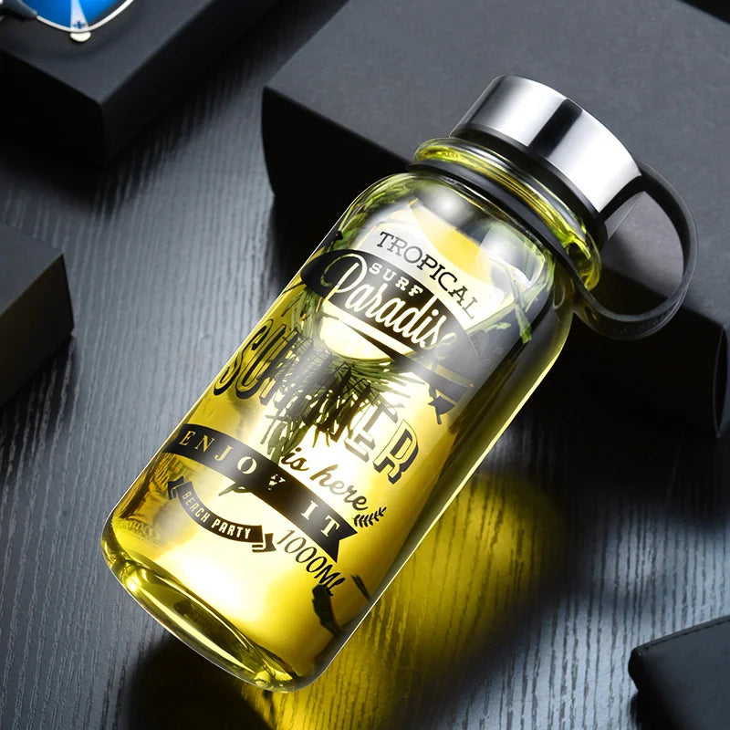 GIANXI Large Glass Water Bottle – BPA-Free & Leakproof Glass Water Bottle QXL