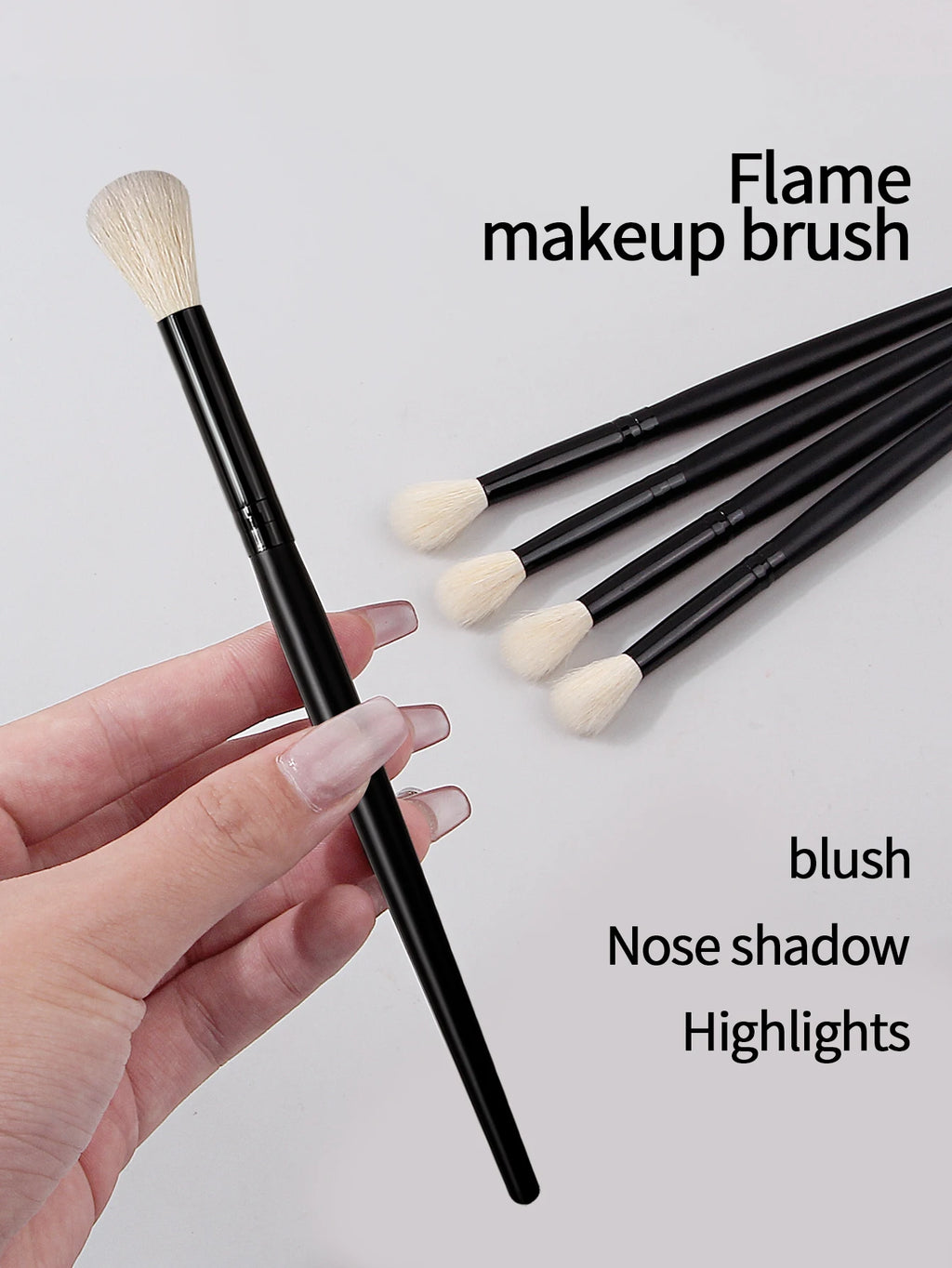 KOSSHOW 5-Pc Soft Makeup Brush Set | Highlighter & Blush Makeup Brush Set QXL