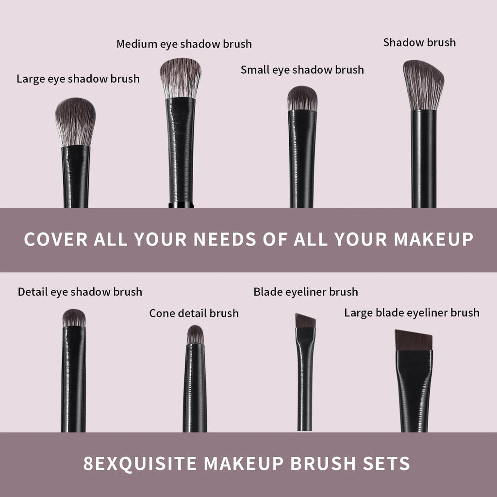 8-Piece Eye Makeup Brush Set – Eyeshadow, Brow & Concealer Eye Makeup Brush Set QXL