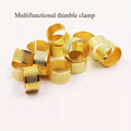 10-Pack Golden Steel Sewing Thimble Hoops | Multi-Function Set Sewing Thimble Set QXL Yellow 10pcs