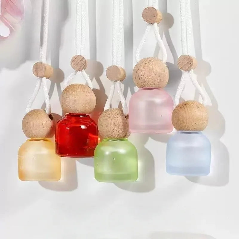 10ml Frosted Glass Car Hanging Perfume Diffuser Bottle Car Aromatherapy Diffuser QXL