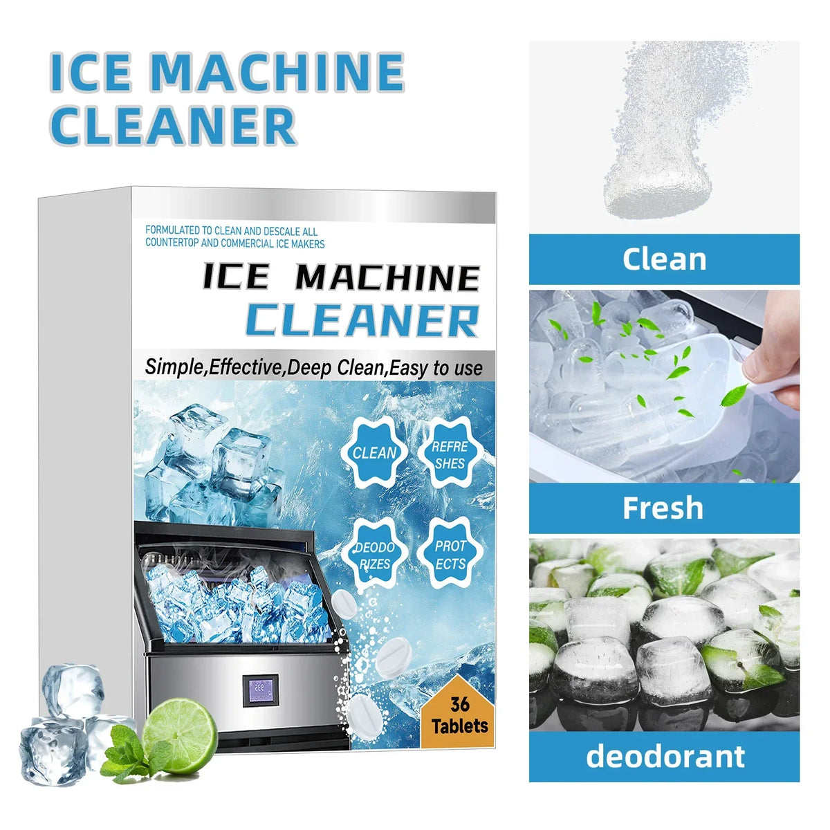 Ice Maker Cleaner & Descaler Tablets 36 Pack | Deep Clean Appliance Descaler Tablets QXL