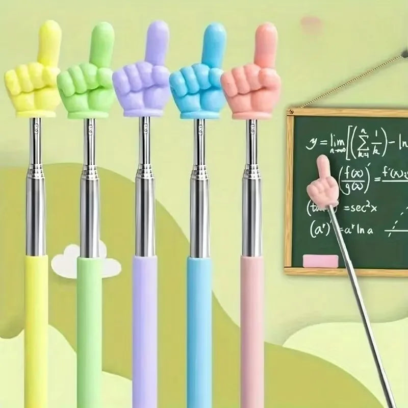 Retractable Dual-Finger Teaching Pointer Stick | Reading Aid Teaching Pointer Stick QXL