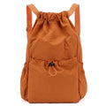 Foldable Drawstring Backpack | Lightweight Packable Travel Bag Foldable Backpack QXL Orange