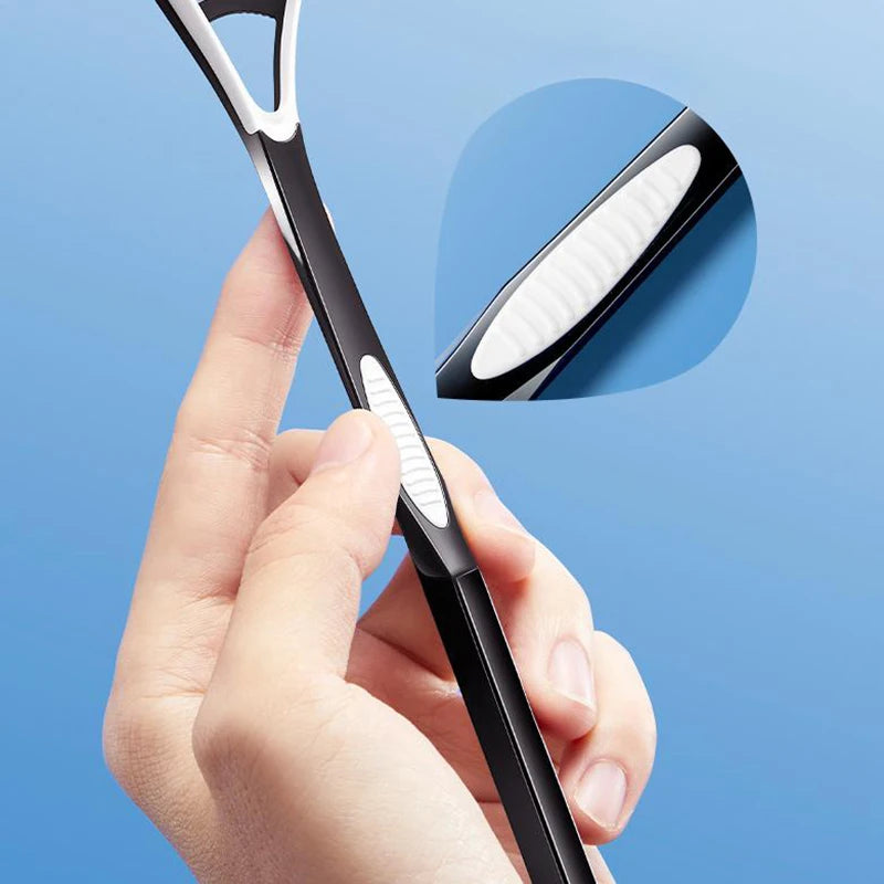 Dual-Sided Silicone Tongue Scraper & Brush | Fresh Breath Tongue Scraper QXL
