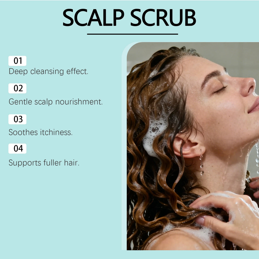Gleamxi Scalp Scrub & Massage Brush | Oil Control Deep Cleanse Scalp Exfoliating Scrub QXL