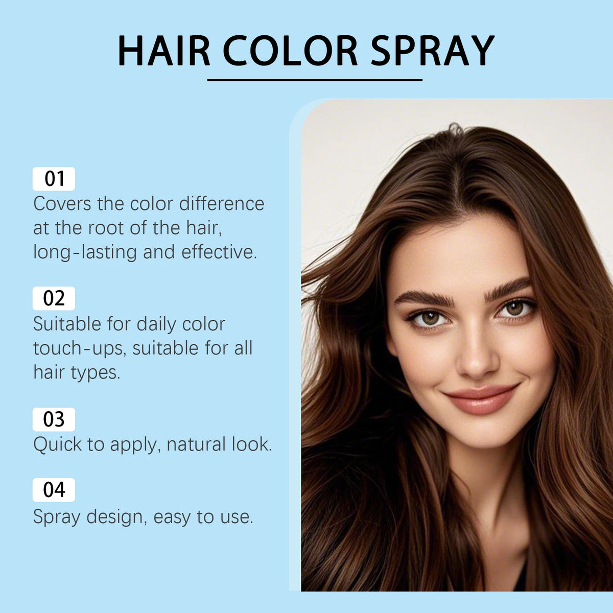 HOEGOA Temporary Hair Color Spray | Root Touch-Up, 3 Colors Temporary Hair Color Spray QXL