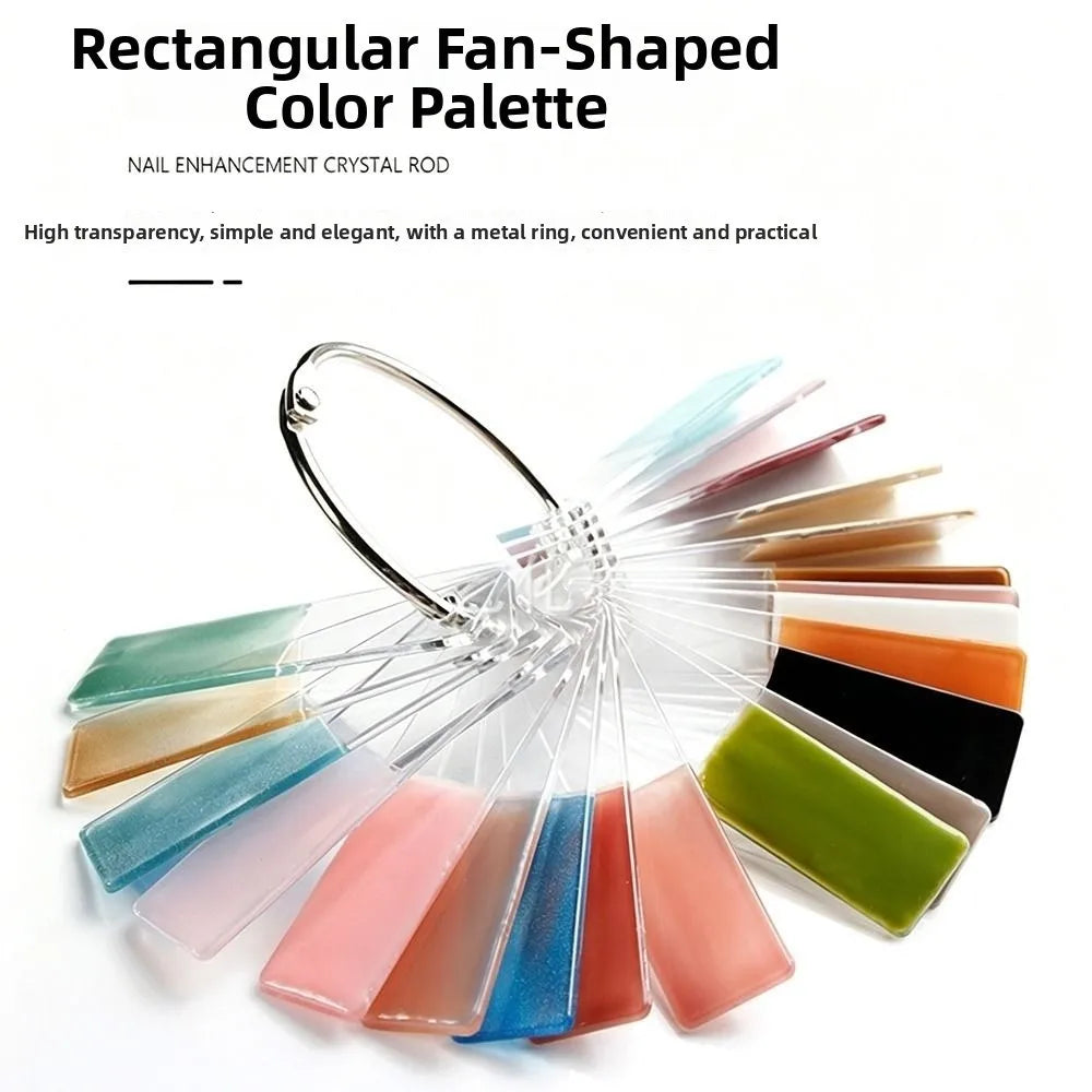 50-Pc Transparent Nail Tip Display Cards | UV Gel Color Stand Nail Tip Display Cards QXL