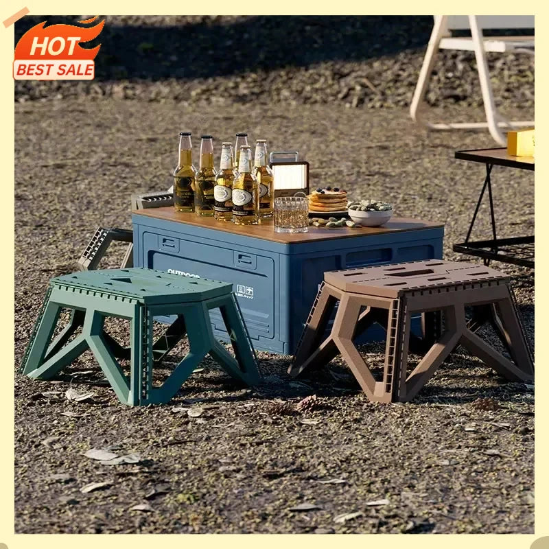 Folding Camping Storage Box | Car Trunk Organizer & Stool Folding Camp Organizer QXL