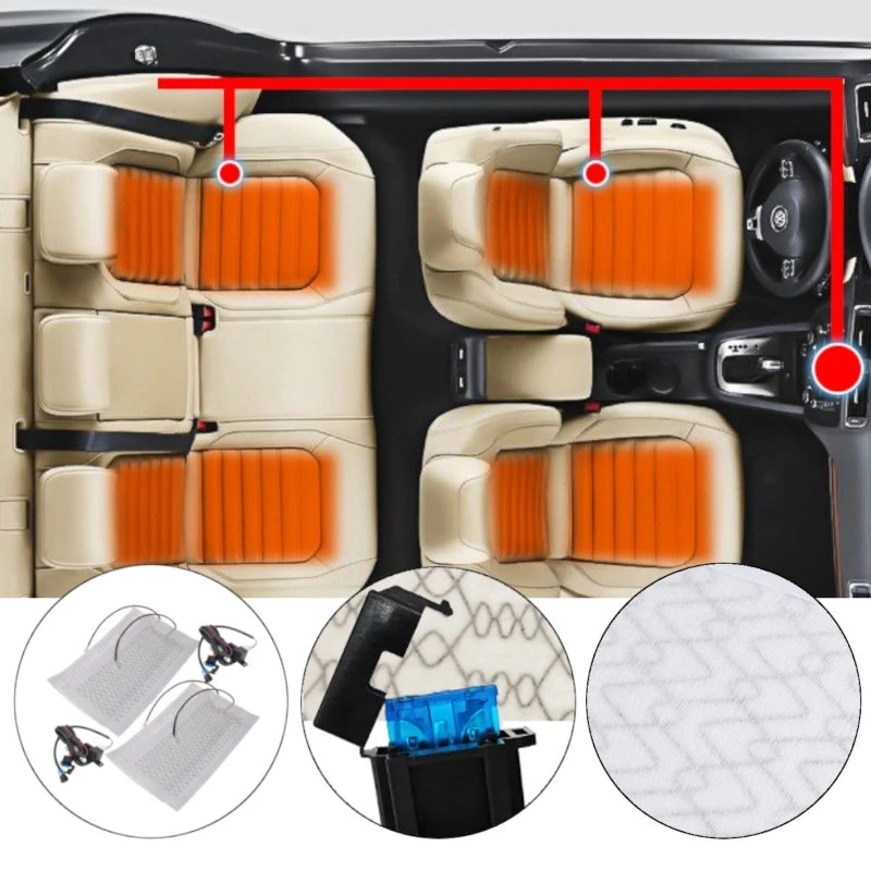 Carbon Fiber Car Seat Heater Kit – 2-Seat 12V Heating Pads Car Seat Heater QXL