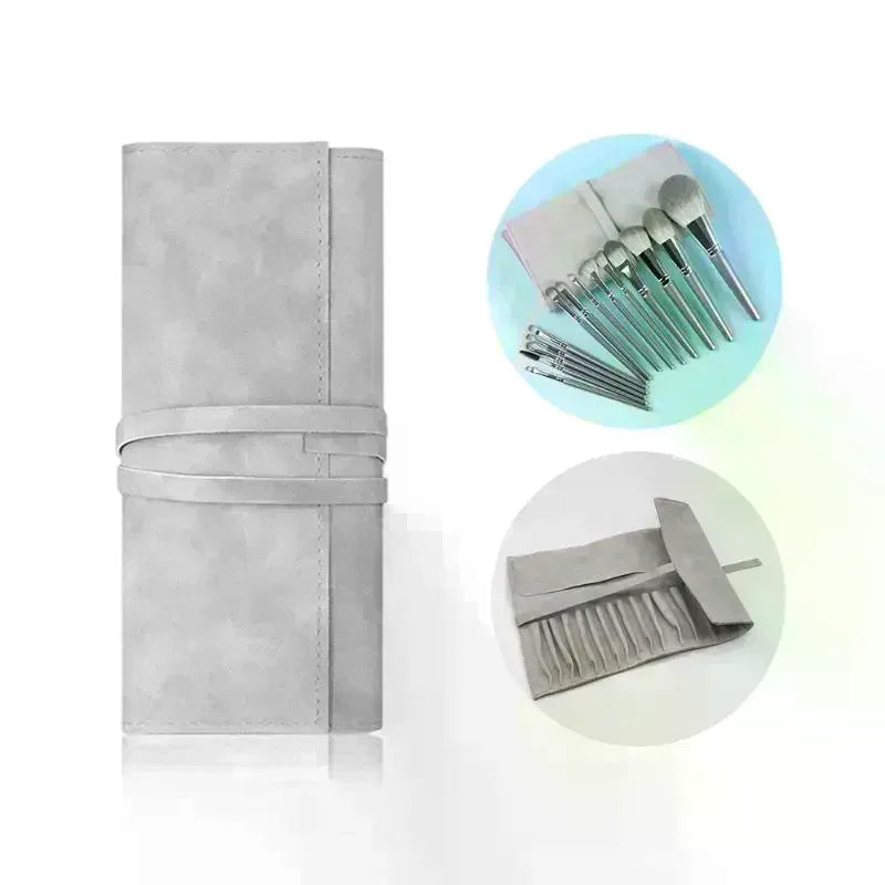 YOVIP 14-Piece Makeup Brush Set with PU Leather Case Makeup Brush Set QXL
