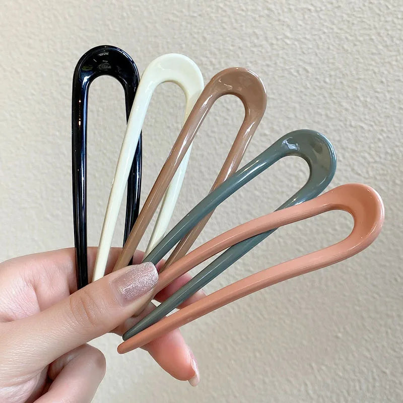 Korean Shell Hair Sticks & U-Shape Hairpins | Bun Maker Hair Stick Hairpin QXL