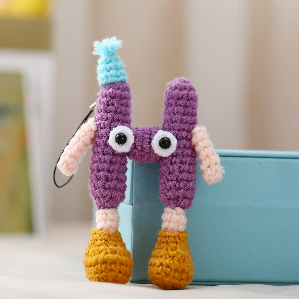Handmade Crochet Letter Keychain | Alphabet Initial Bag Charm