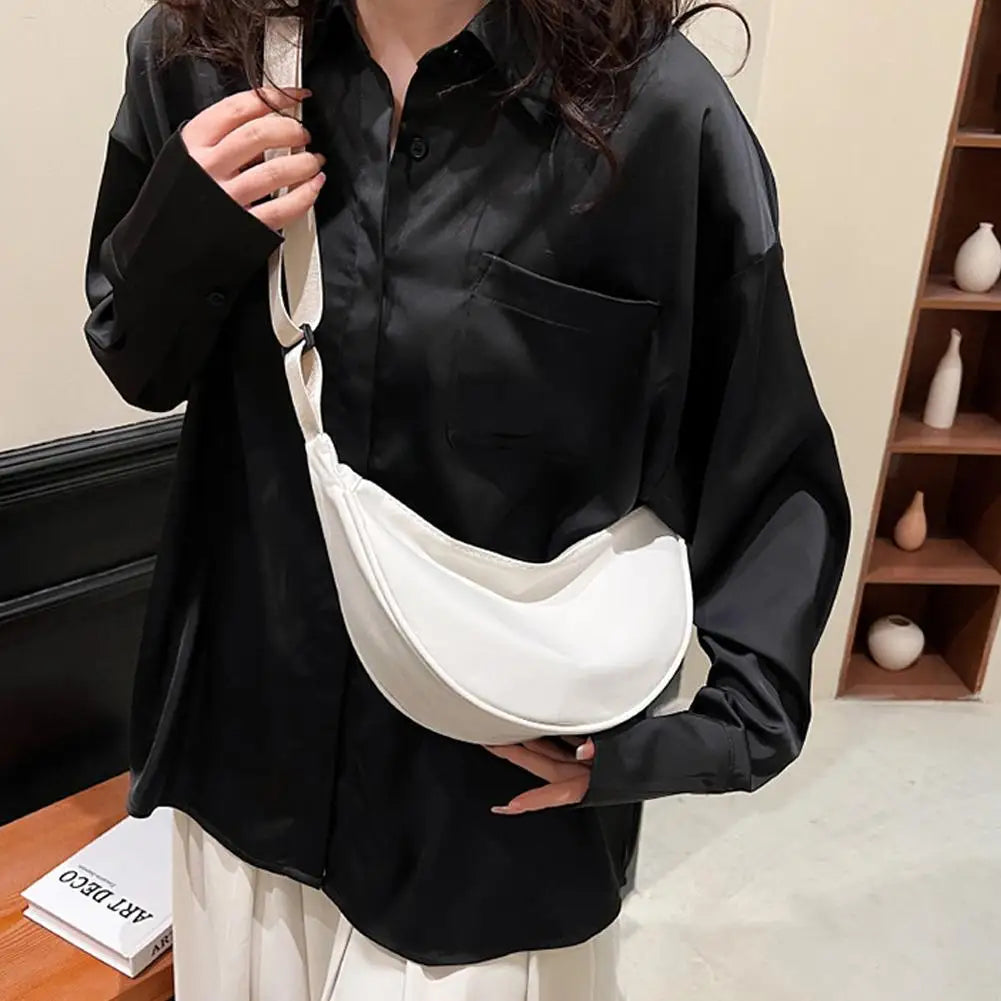 Women's Nylon Dumpling Crossbody Bag | Half Moon Shoulder Purse Crossbody Shoulder Bag QXL