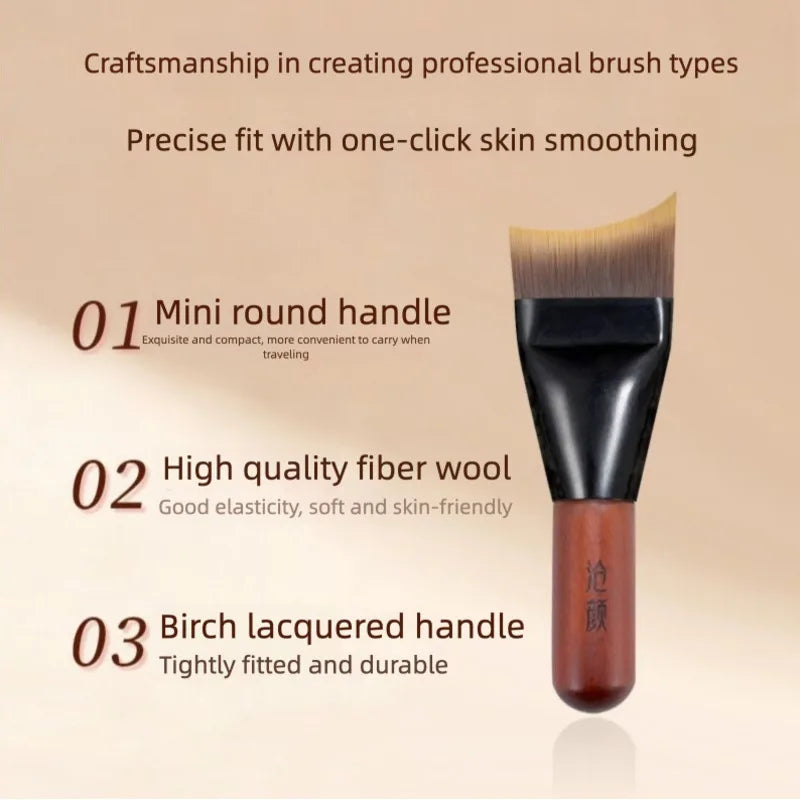 Crescent Mini Foundation Brush | Non-Absorbent Makeup Tool Foundation Brush QXL