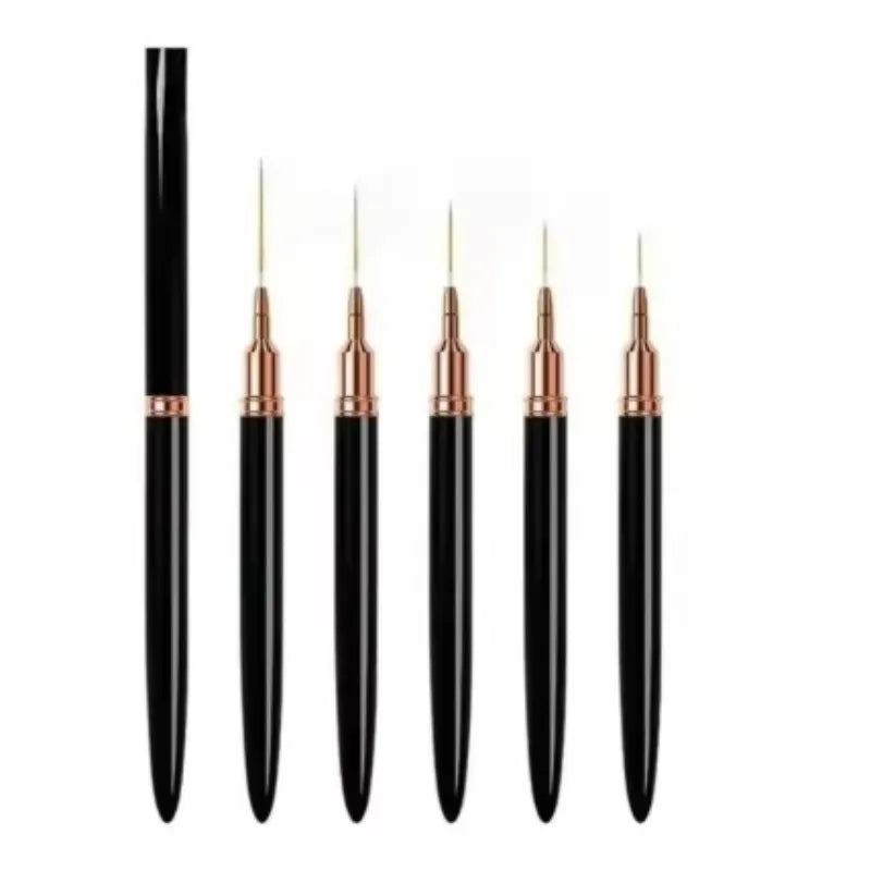 Professional Nail Art Painting Brush Set | Detail Drawing Pens Nail Art Brush Set QXL black
