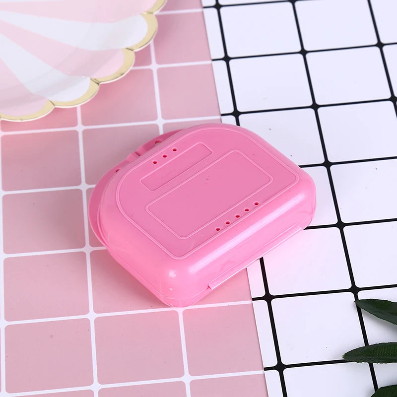 Mini Denture & Retainer Storage Box | Plastic Dental Case Denture Storage Case QXL