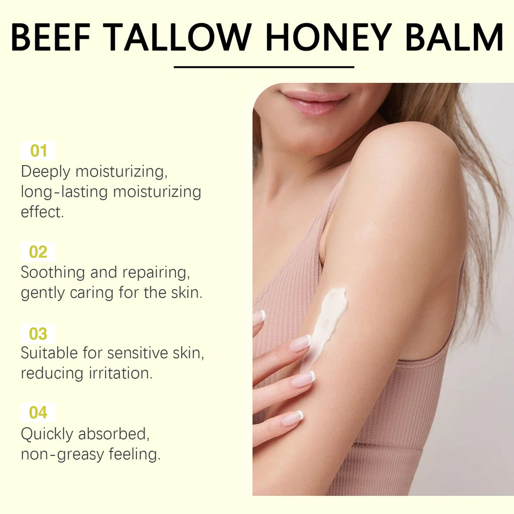 OUHOE Beef Tallow Honey Balm Facial Moisturizer Cream 60g Facial Moisturizer Cream QXL
