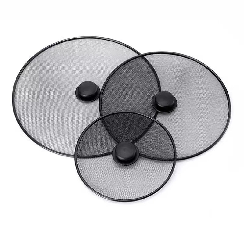Black Fine Mesh Splatter Screen | Frying Pan Oil Guard Splatter Screen QXL
