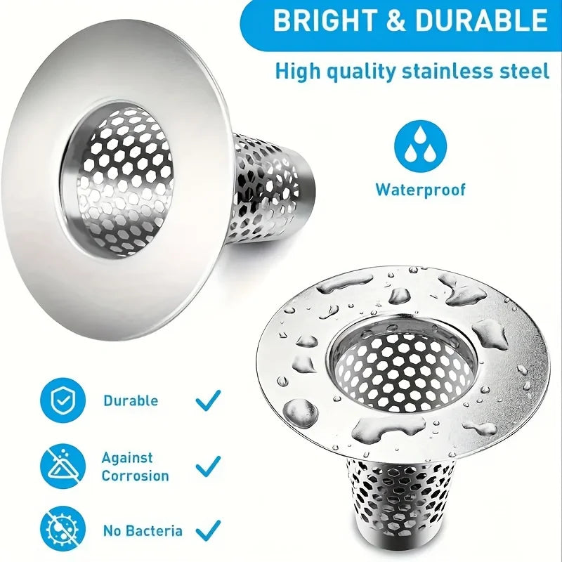 Bathroom Sink Strainer Hair Catcher | Brushed Drain Cover Sink Drain Strainer QXL