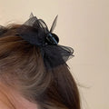Lace Mesh Bow Hair Claw Clip | Korean Bowknot Style Hair Claw Clip QXL black