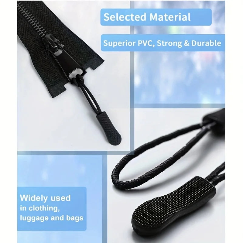 Black Replacement Zipper Pulls & Cord Extenders | Bags & Jackets Zipper Pull Extender QXL