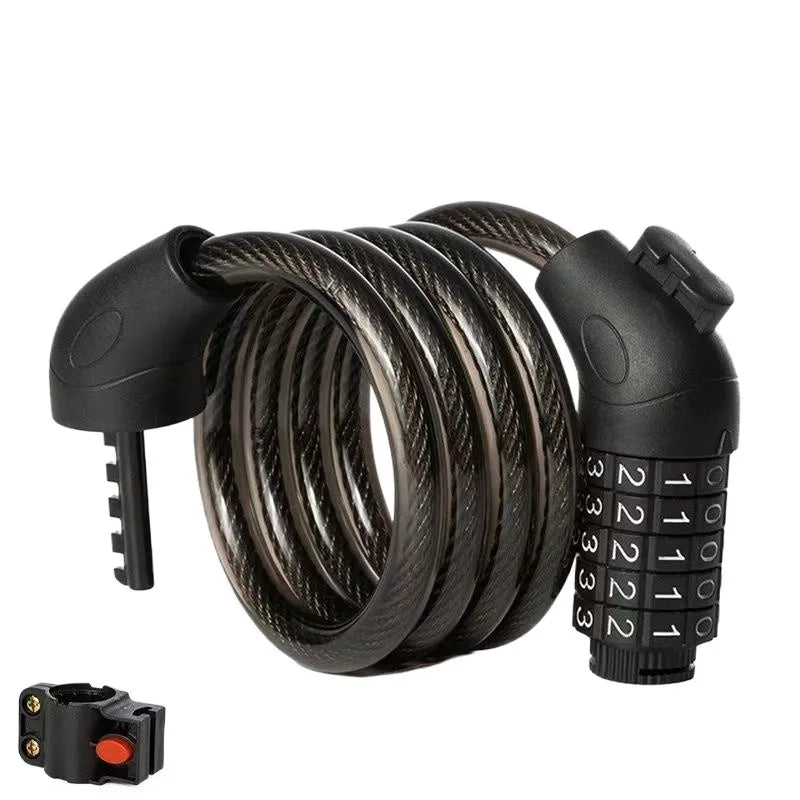 4/5-Digit Bike Combination Cable Lock 110cm | PVC Steel Bicycle Cable Lock QXL