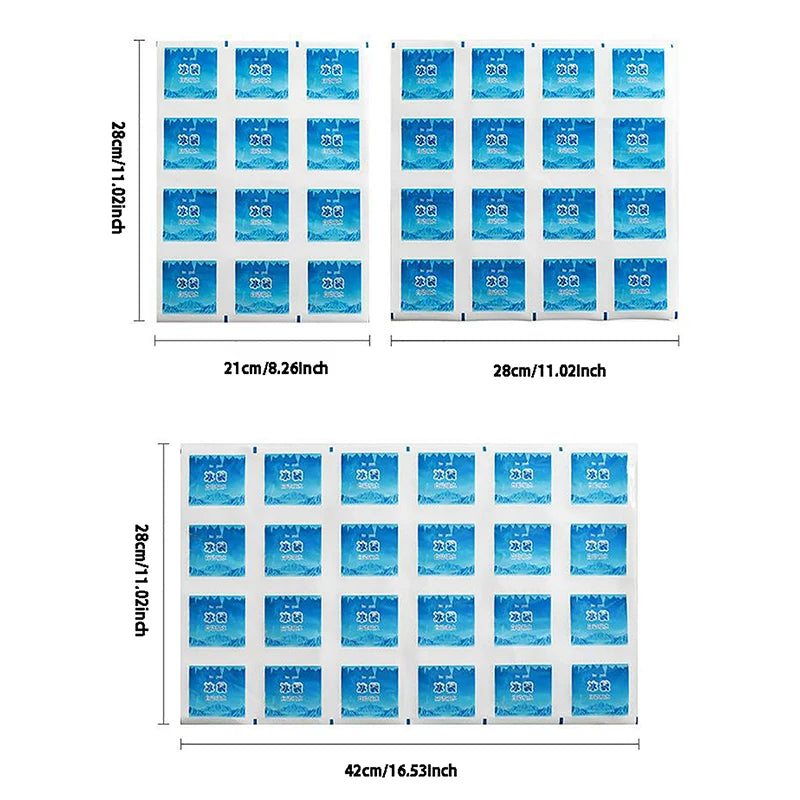 Reusable Gel Ice Pack | Auto Water Absorption | 12/16/24 Grid Reusable Ice Pack QXL