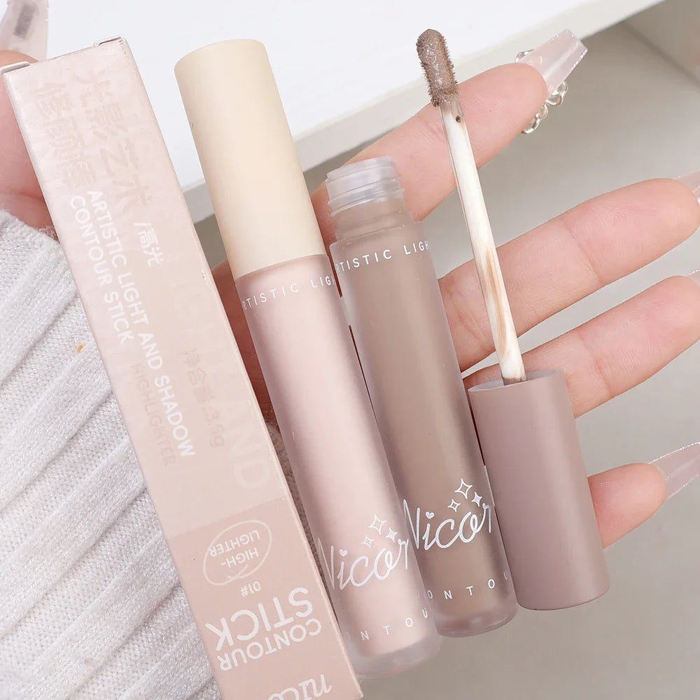 Liquid Contour & Highlight Pen | Waterproof Matte Bronzer Contour Highlighter Pen QXL