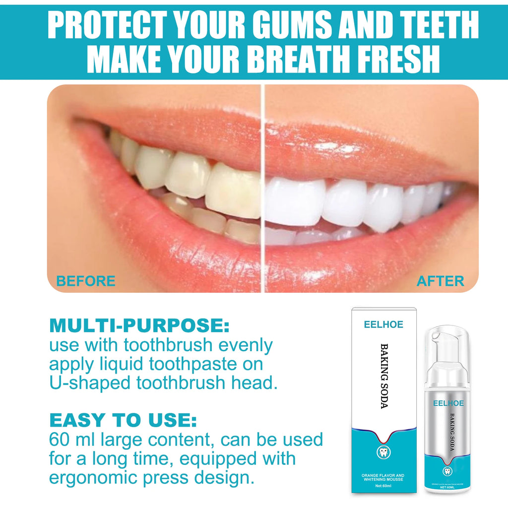 Eelhoe Mint Whitening Foam Mousse Toothpaste | 60ml Pump Whitening Foam Toothpaste QXL