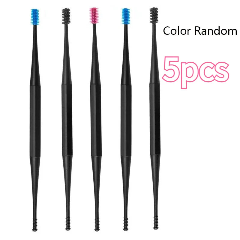 5-Pack Soft Silicone Ear Picks | Double-Ended Spiral Tips Ear Cleaning Tool QXL Random Color 5pcs