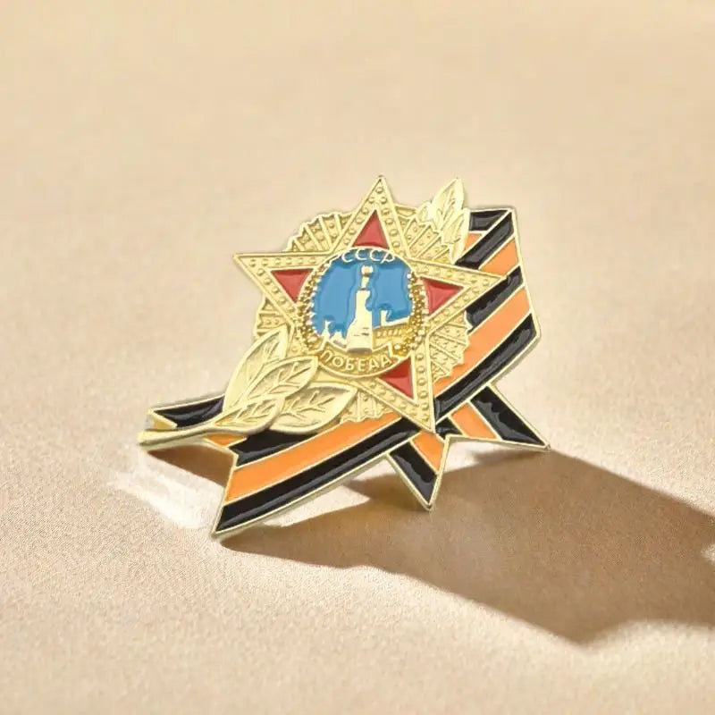 Russian Flag Enamel Lapel Pin | Victory Day Brooch Badge Enamel Lapel Pin QXL