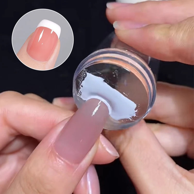 Transparent Nail Stamper & Scraper | French Manicure Tool Nail Art Stamper QXL