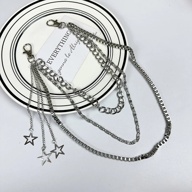 Star Tassel Metal Waist Chain | Pants Belt Chain Jewelry Waist Chain Jewelry QXL