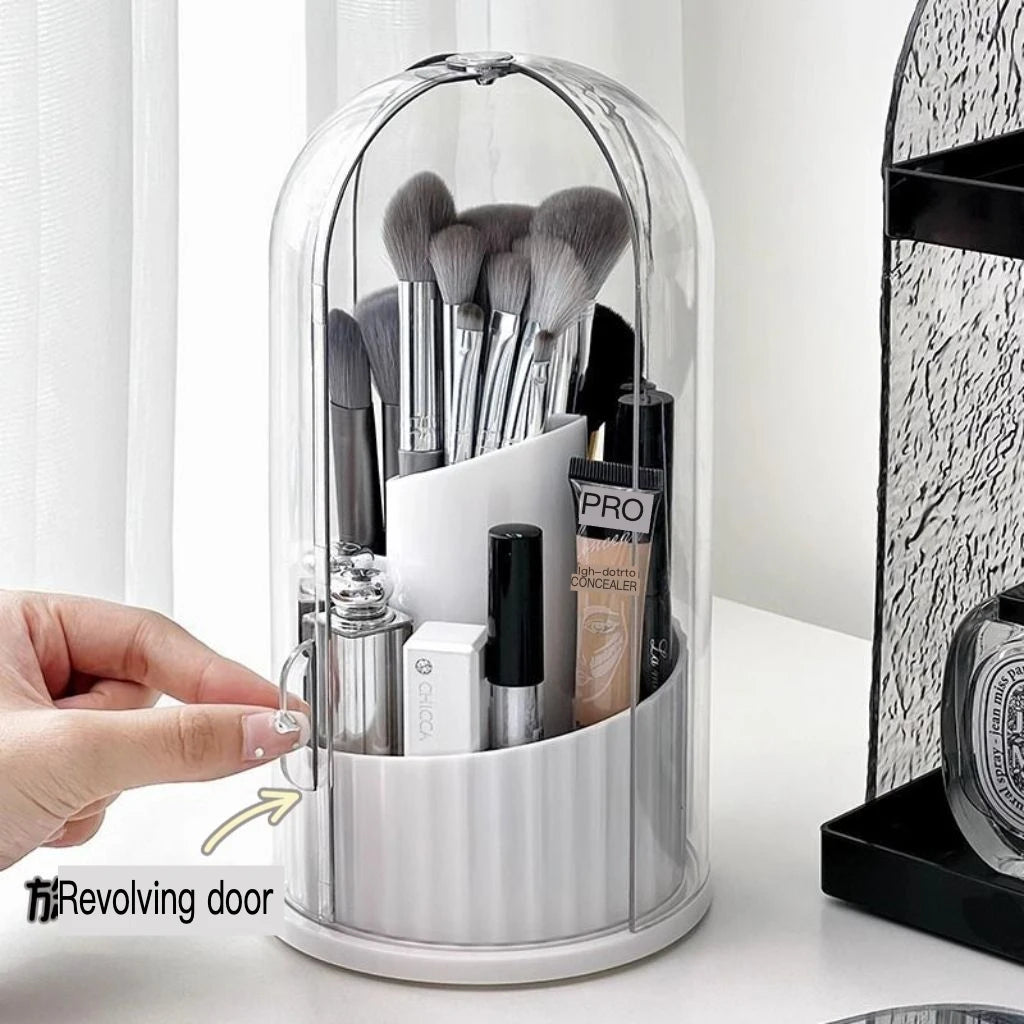 360° Rotating Dustproof Makeup Brush & Cosmetic Organizer Makeup Brush Organizer QXL
