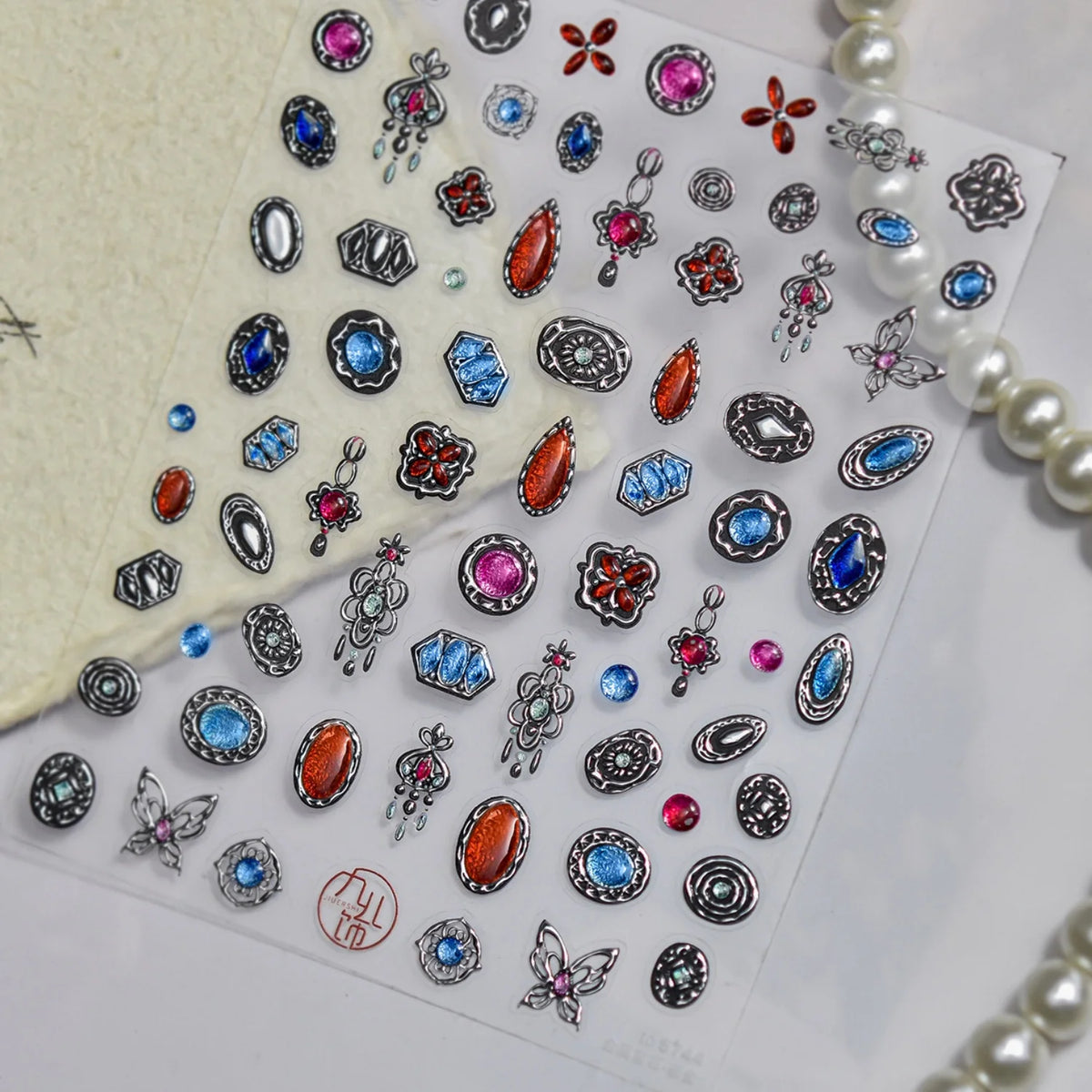 5D Gemstone Embossed Nail Stickers | Diamond Rhinestone Decals Nail Stickers & Decals QXL