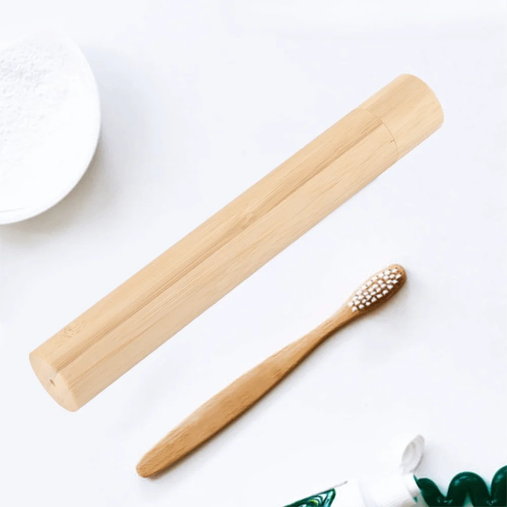 Bamboo Toothbrush Travel Case | Eco-Friendly Holder with Lid Toothbrush Travel Case QXL
