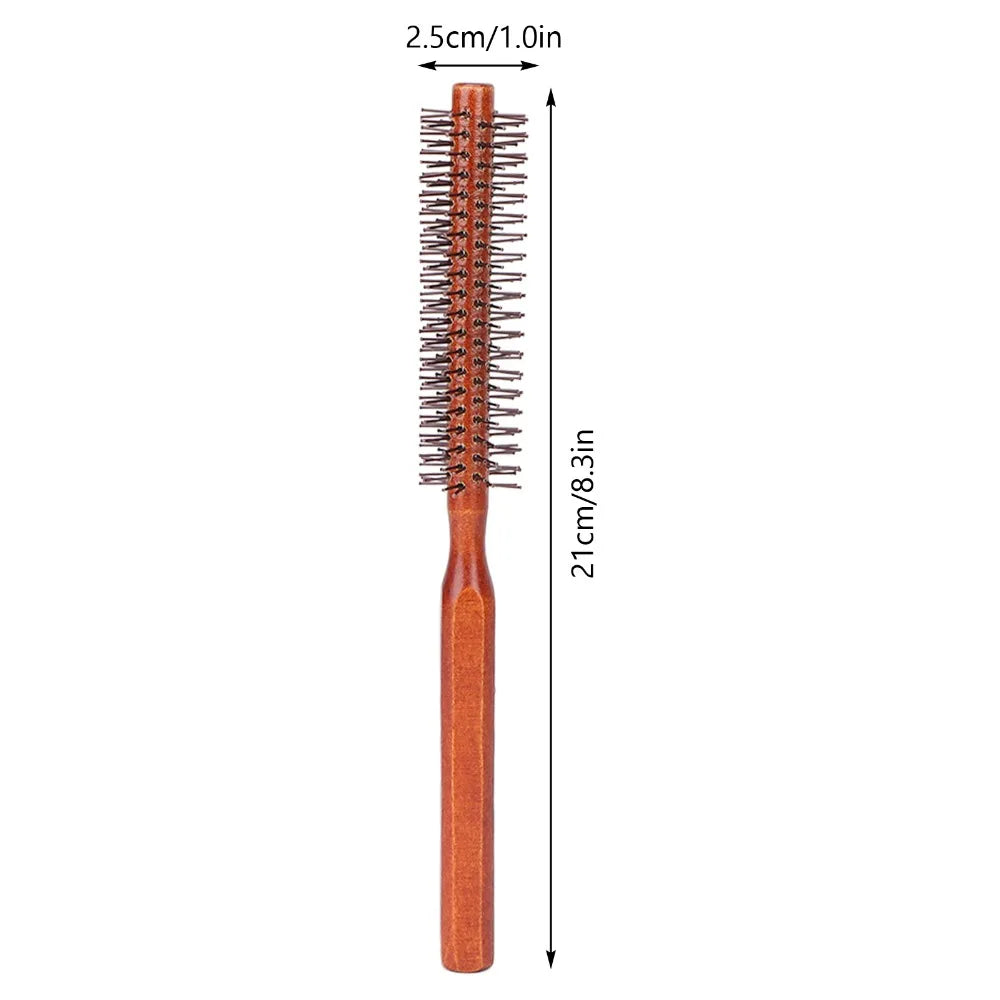 Wooden Round Hair Brush | Nylon Bristles for Blow Drying Round Hair Brush QXL