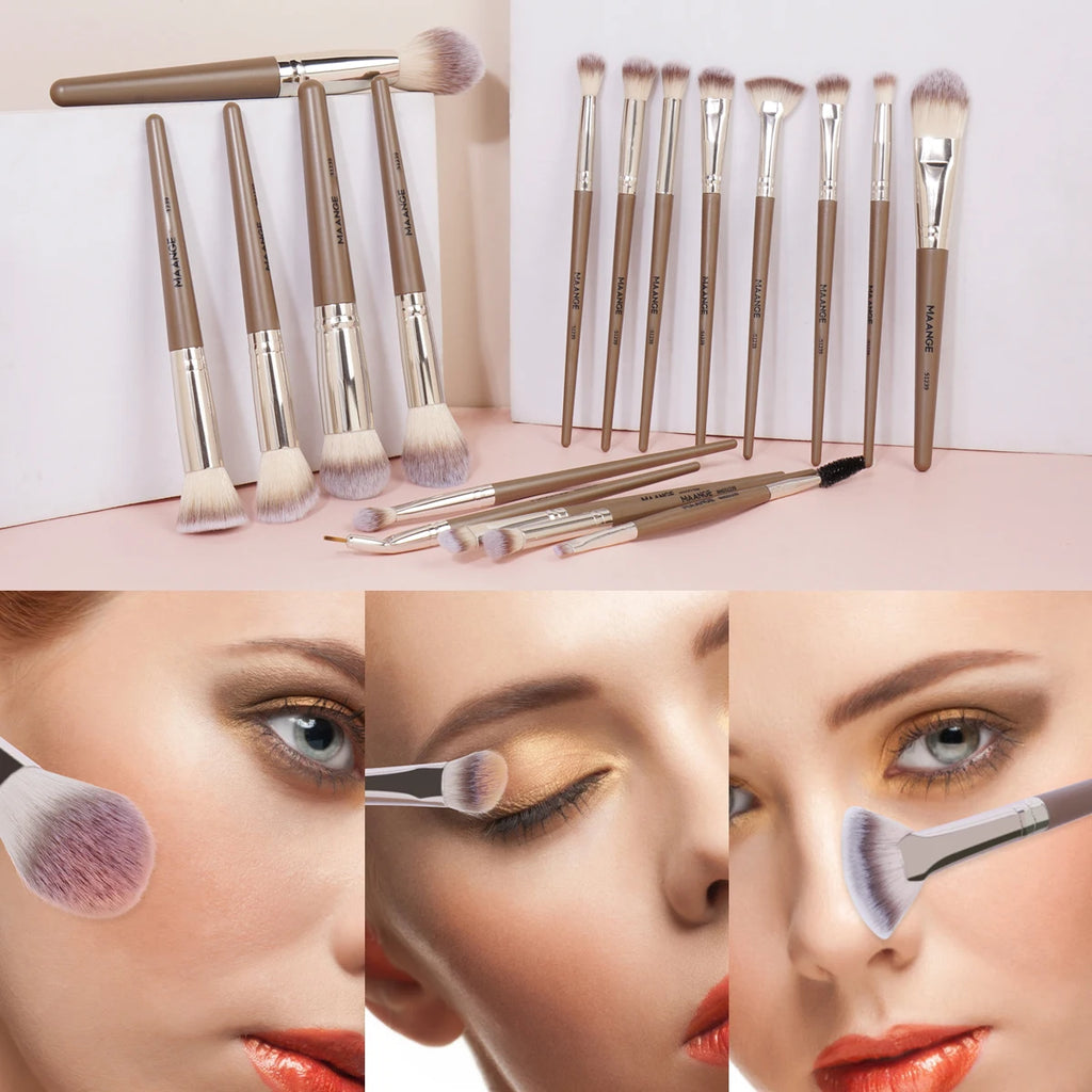 MAANGE 18-Pc Makeup Brush Set | Gift Box & Storage Case Makeup Brush Set QXL