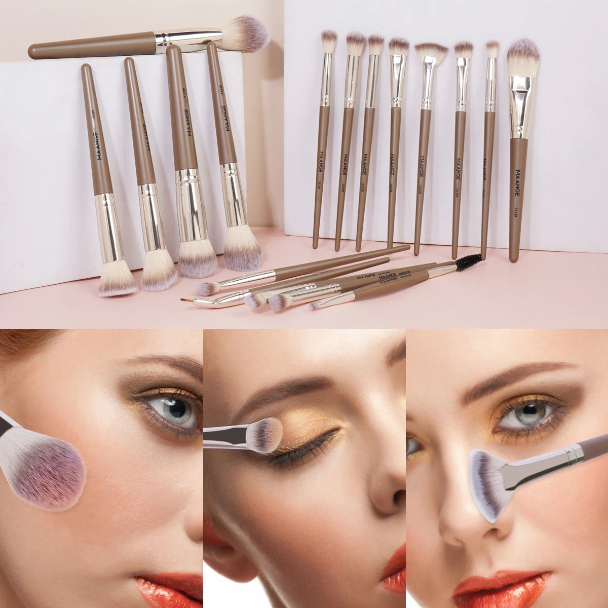 MAANGE 18-Pc Makeup Brush Set | Gift Box & Storage Case Makeup Brush Set QXL