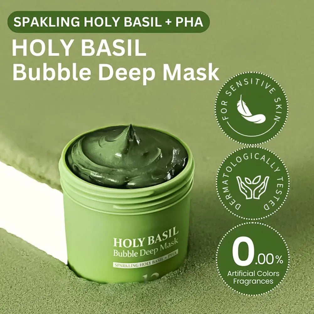 Korean Basil Bubble Clay Mask – Pore Cleanse & Oil Control Bubble Clay Mask QXL