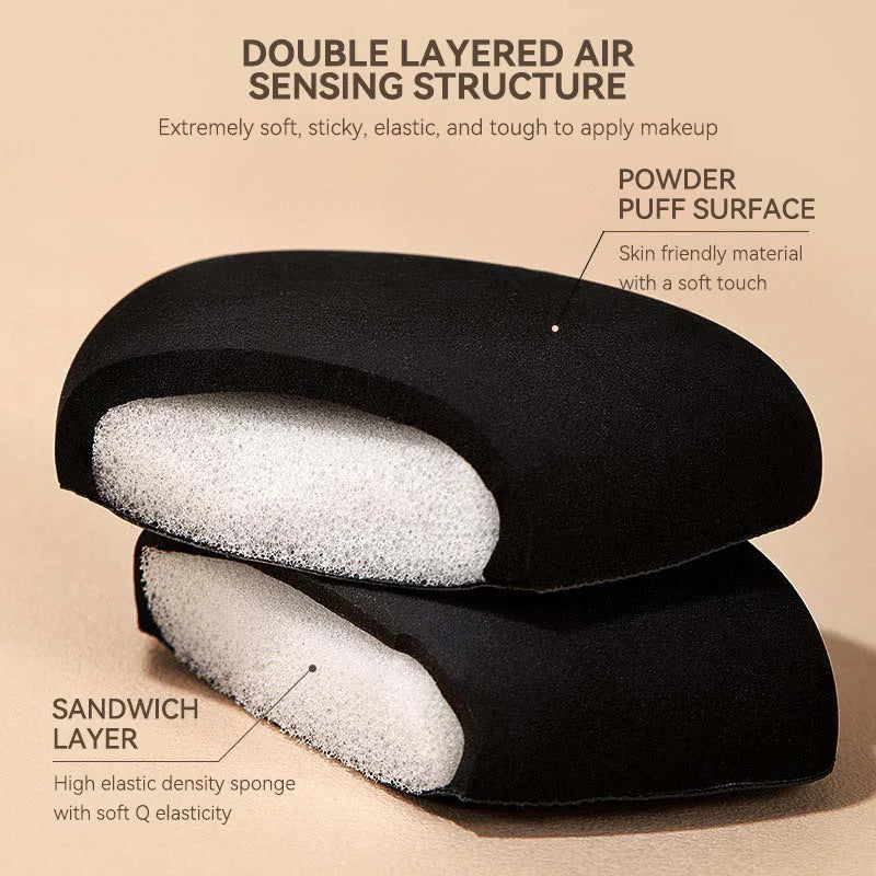 GECOMO Dual-Sided Black Triangle Beauty Sponge | Makeup Puff Makeup Sponge QXL