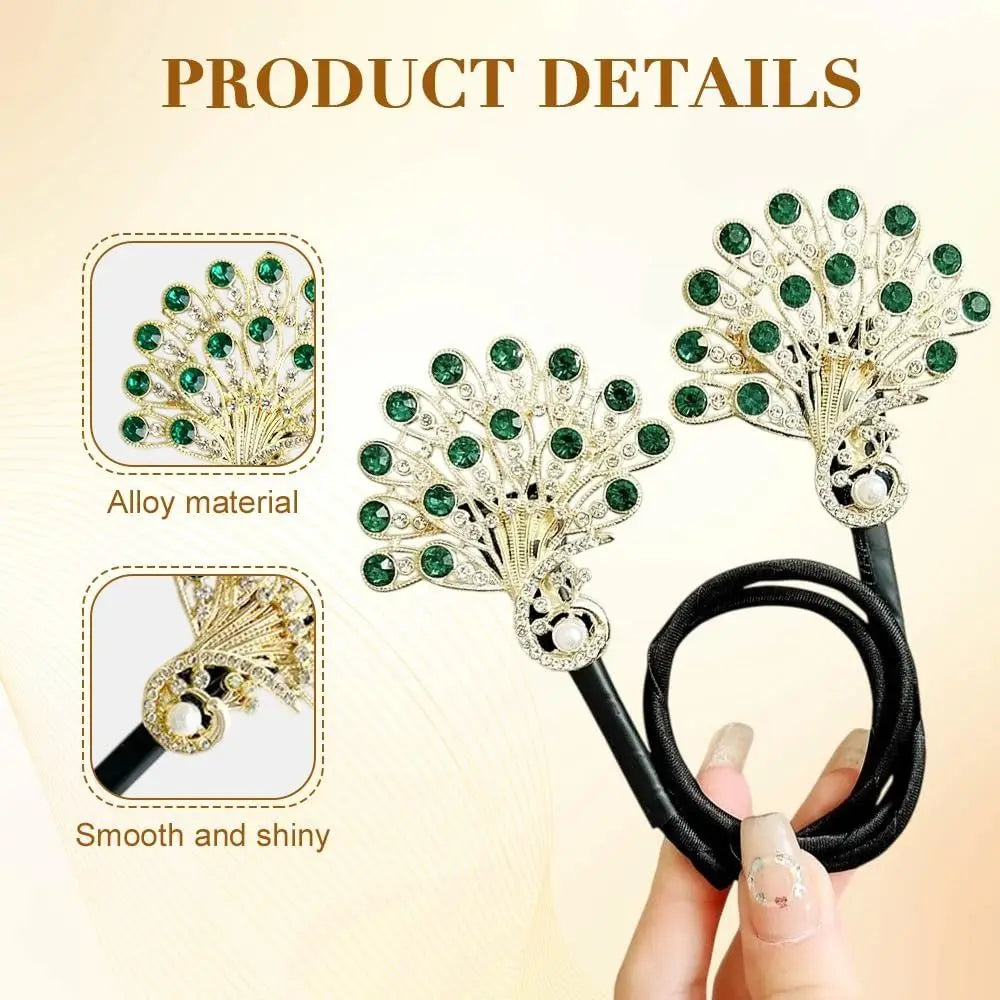 Peacock Hair Bun Maker Twist Snap Tool | Elegant Style Hair Bun Maker QXL