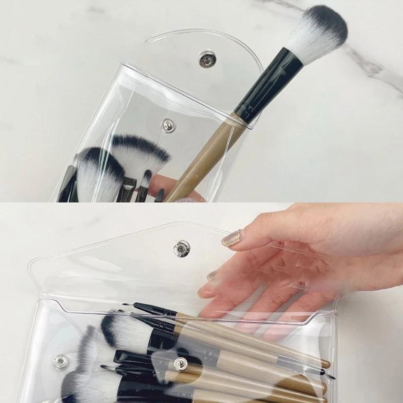 PVC Transparent Makeup Brush Bag | Travel Organizer Pouch Makeup Brush Bag QXL